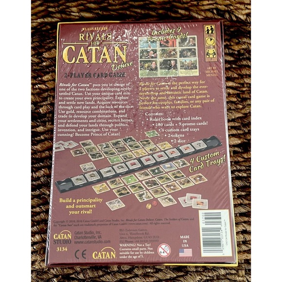 RIVALS FOR CATAN DELUXE 2 Player Card Game Civilization Building Strategy SEALED - Picture 4 of 6